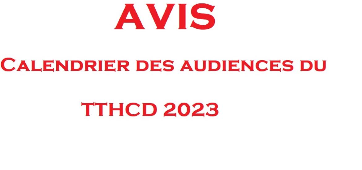 Calendrier des audiences